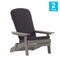 Flash Furniture Gray Folding Adirondack Chairs-Gray Cushions, 2PK 2-JJ-C14505-CSNGY-GY-GG - alternate 5